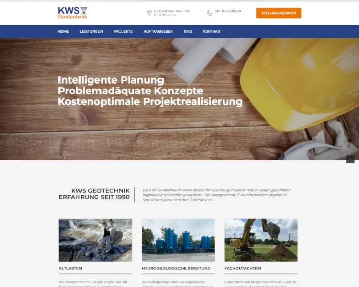 Webdesign KWS Geotechnik